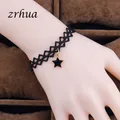 ZRHUA-Bracelet en dentelle étoile noire fait main pour femme bijoux rétro fleur en dentelle