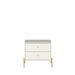 Jasper Nightstand with Steel Gold Legs in Off White Matte - Manhattan Comfort 51353