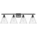 Berkshire 4 Light 38" LED Bath Light - Matte Black - Seedy Shade