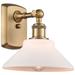 Orwell 8" LED Sconce - Brass Finish - Matte White Shade