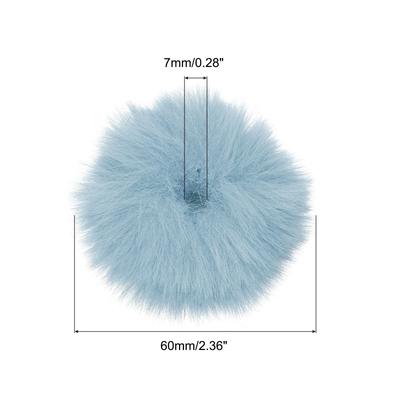 Furry Microphone Windscreen 7mmx 60mm Mic Cover Windshield Light Blue 2 Pack - Light Blue