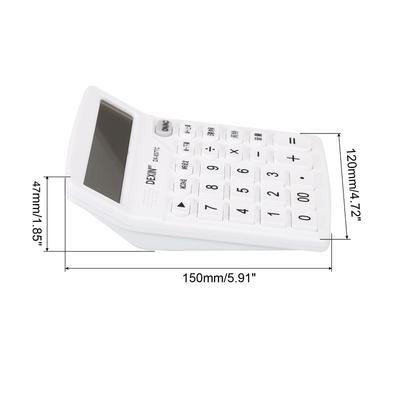 Talking Calculator 12 Digits Large LCD Display Desktop Calculator White