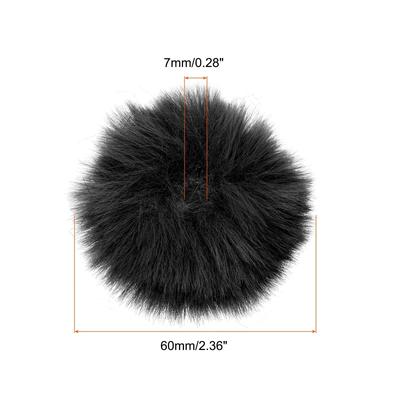 Furry Microphone Windscreen 7mmx 60mm Mic Cover Windshield Black 4 Pack