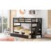 Stairway Twin-Over-Twin Bunk Bed with 3 Drawers and 3-Tier Shelves for Bedroom, Dorm