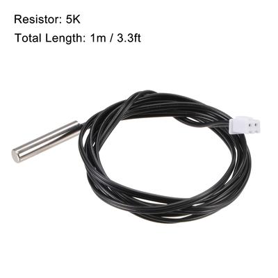 5K Temperature Sensor Probe, Stainless Steel NTC Thermal Sensor Probe