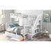 Stairway Twin-Over-Full Bunk Bed with 3 Storage Drawers, Shelf Ladder and Guardrail