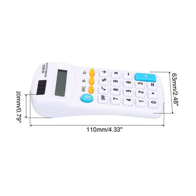 Small Pocket Calculator 8 Digit Display Office Handheld Calculator White