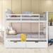 Full over Full Bunk Bed with Under-Bed Drawers and Ladder for Bedroom, Guest Room Furniture