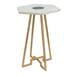 A&B Home Flower Shaped Marble-Top Accent Table - Gold/White