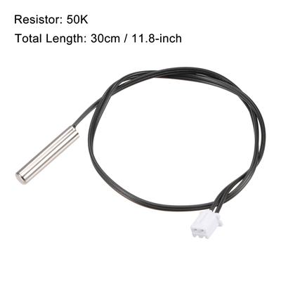 5pcs 50K Temperature Sensor Probe, Stainless Steel NTC Thermal Probe