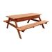 Leisure Season Wood Picnic Table With Storage Compartment in Medium Brown