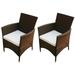 vidaXL Garden Chairs 2 pcs Poly Rattan Brown 43123