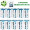 EBL 10 Pack 1/2 AA Size 14250 ER14250 3.6V Lithium Batteries 1200mAh High Capacity Batteries for Dog Collars and Baby Movement Monitor Alarm Systems and More (Non-Rechargeable)