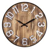 NeXtime Aberdeen 20-Inch Wooden Wall Clock w/ Metal Numbers Wood in Brown | 19.7 H x 19.7 W x 1.8 D in | Wayfair 3277BR
