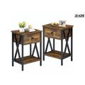 SR-HOME Modern Versatile Nightstands X-Design Side End Table Night Stand Storage Shelf w/ Bin Drawer For Living Room Bedroom | Wayfair