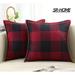 SR-HOME Set Of 2 Christmas Throw Pillow Covers, Farmhouse Buffalo Plaid Check Pillow Covers For Home Decor Bed Sofa Linen | 18 H x 18 W in | Wayfair