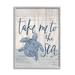Stupell Industries Take Me To Sea Patterned Turtle Stripes Framed Giclee Texturized Wall Art By Katie Doucette_aq-623 in Blue/Brown | Wayfair