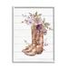 Stupell Industries Country Cowboy Boots Flower Bouquet Giclee Texturized Wall Art By Nina Blue in Brown/Indigo/Pink | Wayfair aq-637_wfr_24x30