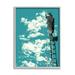 Stupell Industries Painter On Ladder Conceptual Clouds Giclee Texturized Wall Art By Matheus Lopes Castro in Black/Blue/Brown | Wayfair