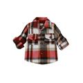 Sunisery Little Girl Jackets Plaid Shirt Jacket Button Up Jackets Coat