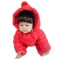 kpoplk Toddler Winter Coat Toddler Coral Hood Jacket with Bear Ear Baby Boys Girls Winter Fall Zipper Lightweight Hoodies(Red)