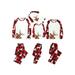 wybzd Family Christmas Matching Sets Adult Kids Baby Homewear Long Sleeve Santa Print Top Plaid Pants Parent-Child Outfits