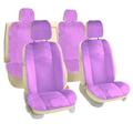 FH Group Doe16 Fluffy Faux Fur Car Seat Cushions Full Set for Most Cars Trucks SUVs or Vans Purple â€“ Full Set