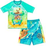 Scooby-Doo Scooby Doo Shaggy Velma Fred UPF 50+ Rash Guard Swim Trunks Outfit Set Toddler to Big Kid