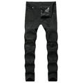 Jeans for Men s Plus Size Capri Trouser Hip-hop Ripped Motorcycle Denim Pant Slim Stretch Leg Pencil Pants
