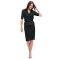 Plus Size Women's Peplum Lace Dress by Jessica London in Black (Size 18 W)