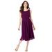 Plus Size Women's Georgette Fit-And-Flare Dress by Roaman's in Dark Berry (Size 24 W)