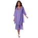 Plus Size Women's Scallop-Trim Chiffon 2-Piece Dress Set by Roaman's in Vintage Lavender (Size 18 W)