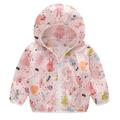 kpoplk Baby Jacket Toddler Coats for Boys Grils Boys Autumn Print Jacket Zipper Hooded Windproof Coat(4 Y Pink)