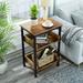 17 Stories End Table 3-Tier Night Stand Nightstand - Rustic Wood/Metal in Brown | 21.7 H x 11 W x 15 D in | Wayfair