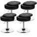 Latitude Run® Vanity Stool Faux Leather/Wood/Upholstered/Leather in Gray/Black | 26 H x 16.5 W x 16.5 D in | Wayfair