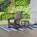 Beachcrest Home™ Shavon Adirondack Outdoor Rocking Plastic Chair w/ Side Table in Brown | 35 H x 29.5 W x 34.25 D in | Wayfair