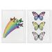 Wynwood Studio Animals Rainbow Butterfly Set Colorful Wings Modern & Contemporary Pink & Canvas Wall Art Print For Living Room Paper | Wayfair