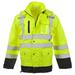 SAFEGEAR Type R Class 3 Rain Jacket - 4XL - Lime Green/Yellow & Black High Visibility - ANSI/ISEA 107-2020 Compliant - J. J. Keller