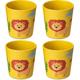 Kinderbecher KOZIOL "CONNECT CUP S AFRICA" Trinkgefäße Gr. Ø 7,3 cm x 7,3 cm, 190 ml, 4 tlg., gelb (organic yellow) Kinder Kindergeschirr