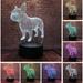 YSITIAN Children Anime Animals French Bulldog - Cute Puppy Dog - 3D Cartoon Figure Action Lovely 7 Color Change Night Lights Home Enfants Boys Room Deco F1116-91