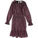 Michael Kors Dresses | Michael Kors Womens Velvet Tie Waist A-Line Dress, Purple, Nwt | Color: Purple | Size: Xs