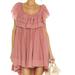 Free People Dresses | Free People Big Bloom Hailey Mini Dress Xs Overlay Open Back Scoop Neck Pink | Color: Pink | Size: Xs