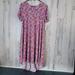 Lularoe Dresses | Carly Dress By Lularoe In Lavender Background Purples Pinks And Green Flowers | Color: Pink/Purple | Size: Xxxl