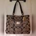 Coach Bags | Coach Vtg Large Poppy Signature Glam Tote Bag Tan & Black | Color: Black/Gold | Size: Os