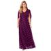 Plus Size Women's Sleeveless Lace Gown by Roaman's in Dark Berry (Size 14 W)