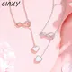 CIAXY – colliers couleur argent pour femmes Micro incrustation infinie blanc nacre amour cœur