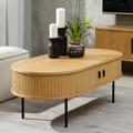 Ovaler Wohnzimmer Tisch im Skandi Design 120 cm breit