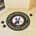 Black 27 x 27 x 0.25 in Kitchen Mat - FANMATS Kansas City Scouts_NHLRETRO Kansas City Scouts Hockey Puck Rug - 27In. Diameter Plastic | Wayfair