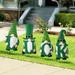 Glitzhome Set of 4 Metal St. Patrick's LUCK Gnome Yard Stakes Porch Decor