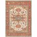 Brown 143 x 104 x 0.25 in Area Rug - Pasargad Serapi Oriental Hand-Knotted Area Rug in Ivory/Orange/Gray/Blue | 143 H x 104 W x 0.25 D in | Wayfair